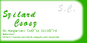 szilard csosz business card